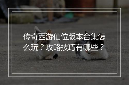 传奇西游仙位版本合集怎么玩？攻略技巧有哪些？