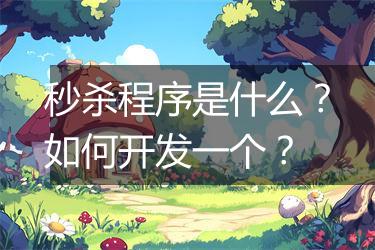 秒杀程序是什么？如何开发一个？