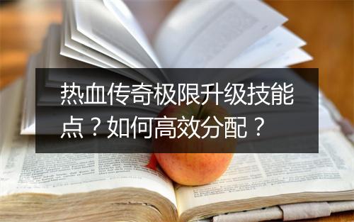 热血传奇极限升级技能点？如何高效分配？