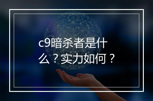 c9暗杀者是什么？实力如何？