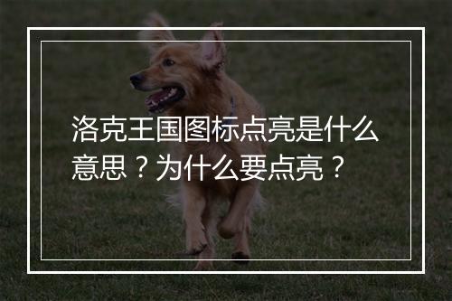 洛克王国图标点亮是什么意思？为什么要点亮？