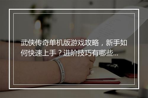 武侠传奇单机版游戏攻略，新手如何快速上手？进阶技巧有哪些？
