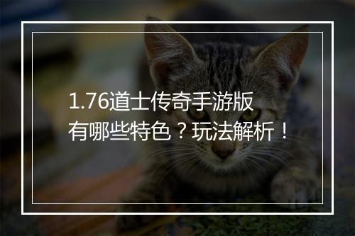 1.76道士传奇手游版有哪些特色？玩法解析！