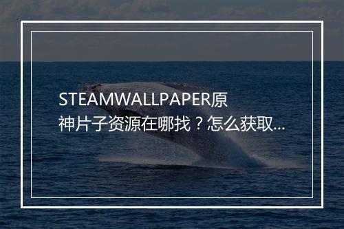 STEAMWALLPAPER原神片子资源在哪找？怎么获取？