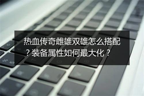 热血传奇雌雄双雄怎么搭配？装备属性如何最大化？