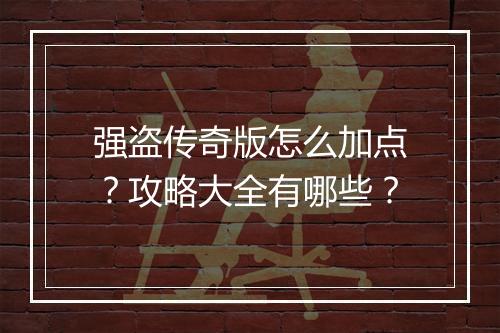 强盗传奇版怎么加点？攻略大全有哪些？