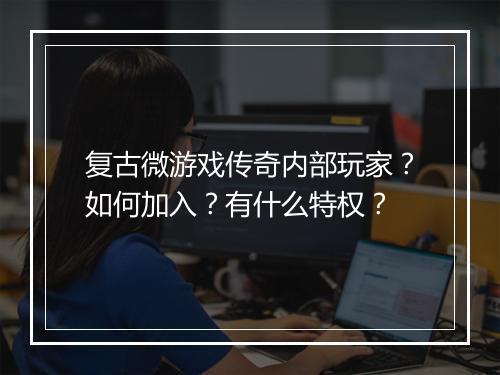 复古微游戏传奇内部玩家？如何加入？有什么特权？