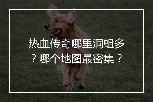 热血传奇哪里洞蛆多？哪个地图最密集？