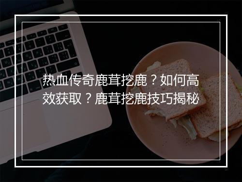 热血传奇鹿茸挖鹿？如何高效获取？鹿茸挖鹿技巧揭秘