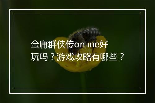 金庸群侠传online好玩吗？游戏攻略有哪些？