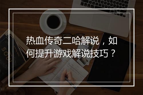 热血传奇二哈解说，如何提升游戏解说技巧？