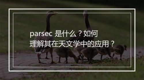 parsec 是什么？如何理解其在天文学中的应用？