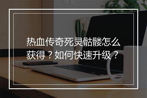 热血传奇死灵骷髅怎么获得？如何快速升级？