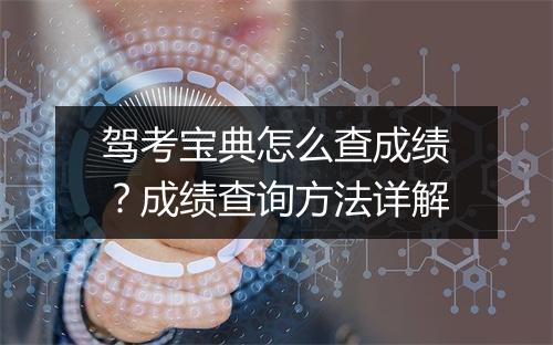 驾考宝典怎么查成绩？成绩查询方法详解