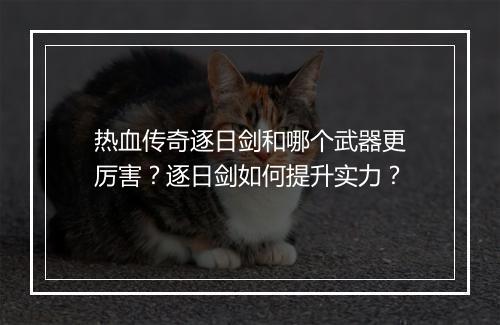 热血传奇逐日剑和哪个武器更厉害？逐日剑如何提升实力？