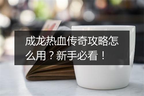 成龙热血传奇攻略怎么用？新手必看！