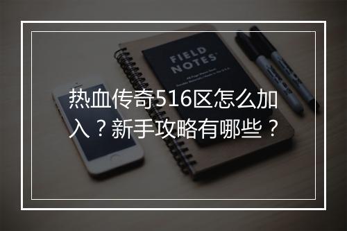 热血传奇516区怎么加入？新手攻略有哪些？
