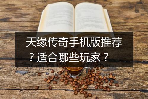 天缘传奇手机版推荐？适合哪些玩家？