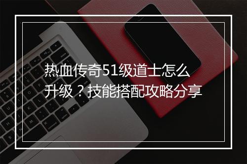 热血传奇51级道士怎么升级？技能搭配攻略分享