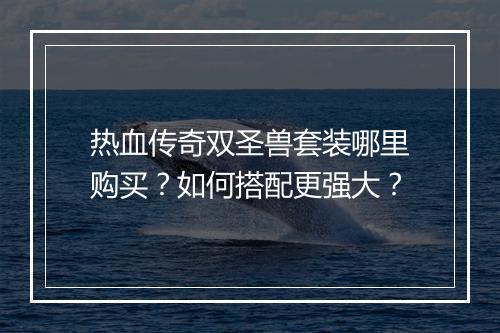热血传奇双圣兽套装哪里购买？如何搭配更强大？