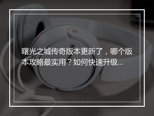 曙光之城传奇版本更新了，哪个版本攻略最实用？如何快速升级？