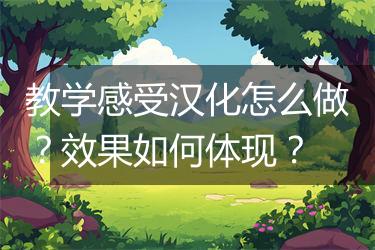 教学感受汉化怎么做？效果如何体现？