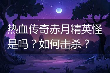 热血传奇赤月精英怪是吗？如何击杀？
