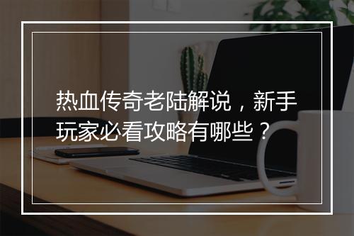 热血传奇老陆解说，新手玩家必看攻略有哪些？