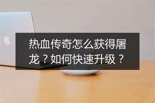 热血传奇怎么获得屠龙？如何快速升级？