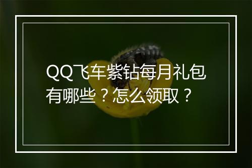 QQ飞车紫钻每月礼包有哪些？怎么领取？