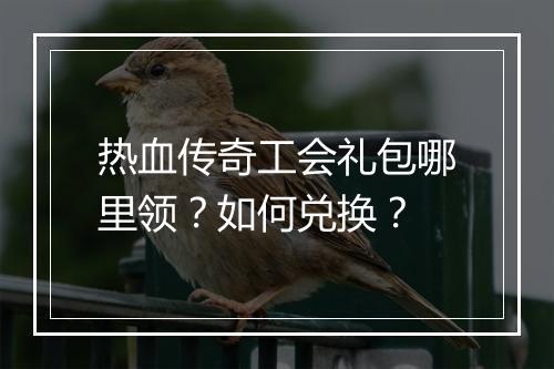 热血传奇工会礼包哪里领？如何兑换？