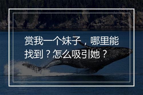 赏我一个妹子，哪里能找到？怎么吸引她？
