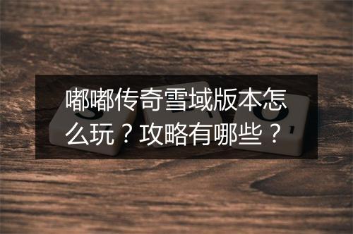嘟嘟传奇雪域版本怎么玩？攻略有哪些？