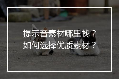 提示音素材哪里找？如何选择优质素材？