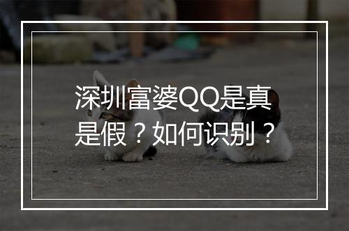 深圳富婆QQ是真是假？如何识别？