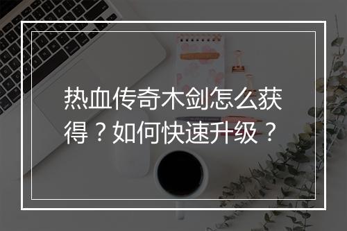 热血传奇木剑怎么获得？如何快速升级？
