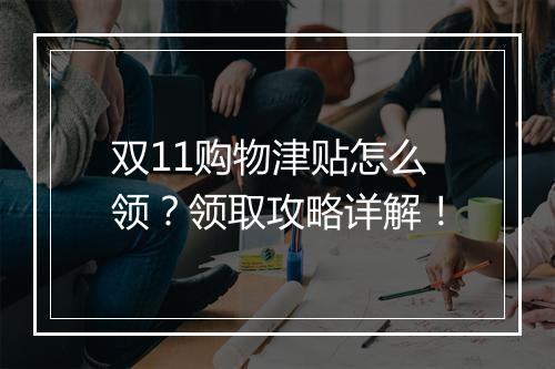 双11购物津贴怎么领？领取攻略详解！
