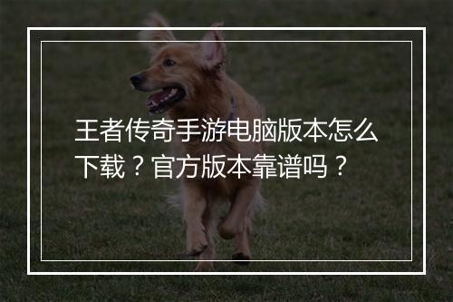王者传奇手游电脑版本怎么下载？官方版本靠谱吗？