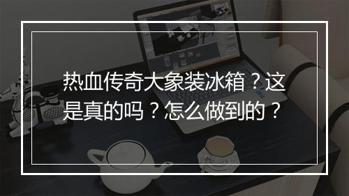 热血传奇大象装冰箱？这是真的吗？怎么做到的？