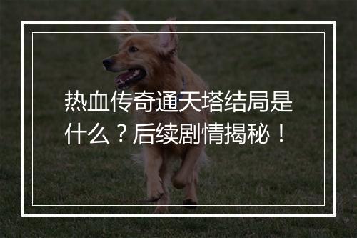 热血传奇通天塔结局是什么？后续剧情揭秘！