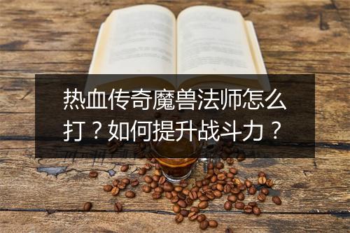 热血传奇魔兽法师怎么打？如何提升战斗力？
