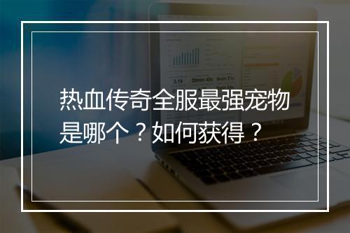热血传奇全服最强宠物是哪个？如何获得？