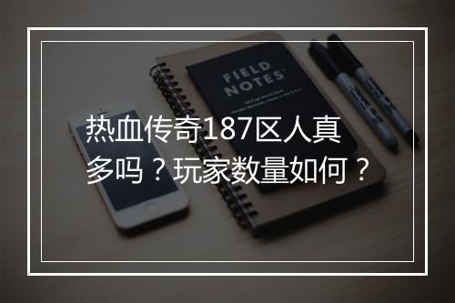 热血传奇187区人真多吗？玩家数量如何？
