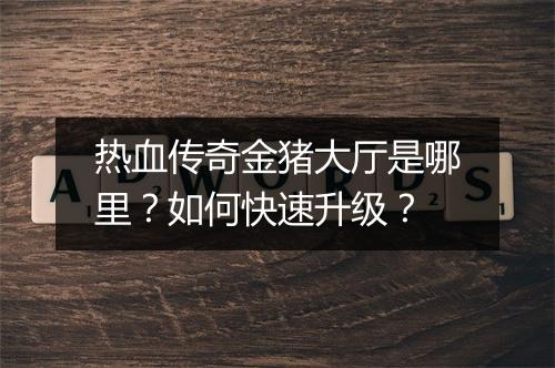 热血传奇金猪大厅是哪里？如何快速升级？