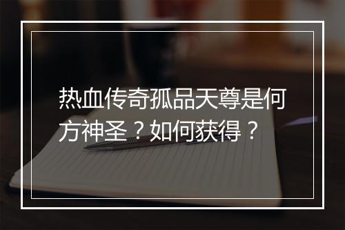 热血传奇孤品天尊是何方神圣？如何获得？