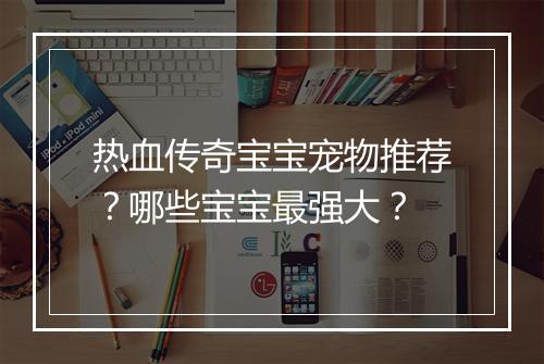 热血传奇宝宝宠物推荐？哪些宝宝最强大？