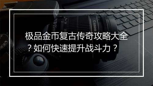 极品金币复古传奇攻略大全？如何快速提升战斗力？