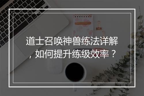 道士召唤神兽练法详解，如何提升练级效率？
