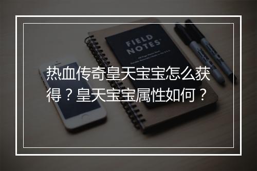 热血传奇皇天宝宝怎么获得？皇天宝宝属性如何？