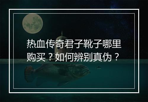 热血传奇君子靴子哪里购买？如何辨别真伪？